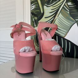 Pink Stripper Pleaser Heels Size 5