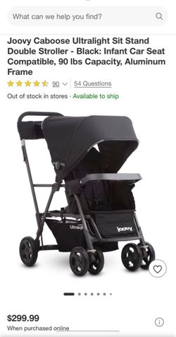 Joovy Caboose Ultralight Sit Stand Double Stroller