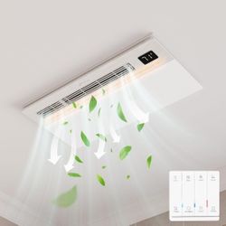 Hawkrown 4 in 1 Bathroom Exhaust Fan with Light and Heater, 1900W Bathroom Heater Fan Light Combo, 180 CFM 1.0 Sone Ceiling Fan Remote Control Heater,