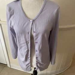 NWT Woman’s Spense Light Purple Button Down Cardigan Size Medium 