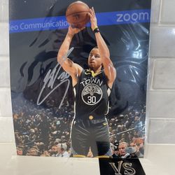 Steph Curry Golden State Warriors Signed Autographed 8x10 Photo VS COA