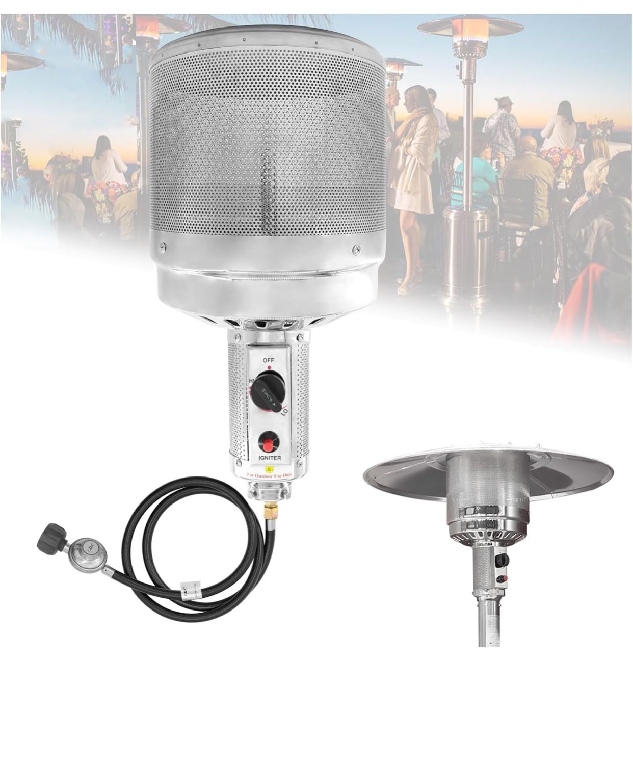 46,000 BTU Patio Heater Burner Head Replacement Assembly for Outdoor Propane Patio Heaters