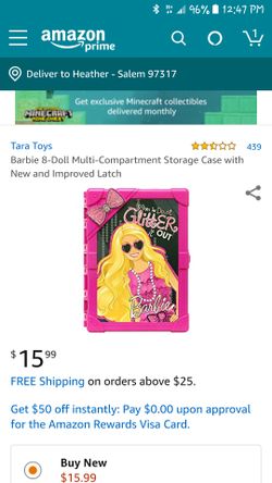 Barbie 8-Doll Multi-Compartment Storage Case with New and Improved