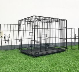(New in box) $30 XSmall 24” Folding Metal Dog Crate Cage Kennel 24x17x19”