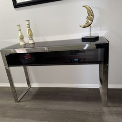 Metal Wood Glass Console