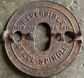Griswold Cast Iron Reversible Steel Spindle 1915 Antique Flue damper (READ DESC)
