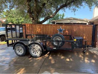 12ft x 6.5ft Utility Pipe Trailer with Drop down Ramp for ATV, UTV, Lawn Tractor, Zero Turn