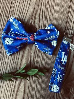 Dodgers Ladies Hair Bow / Key Fob Set