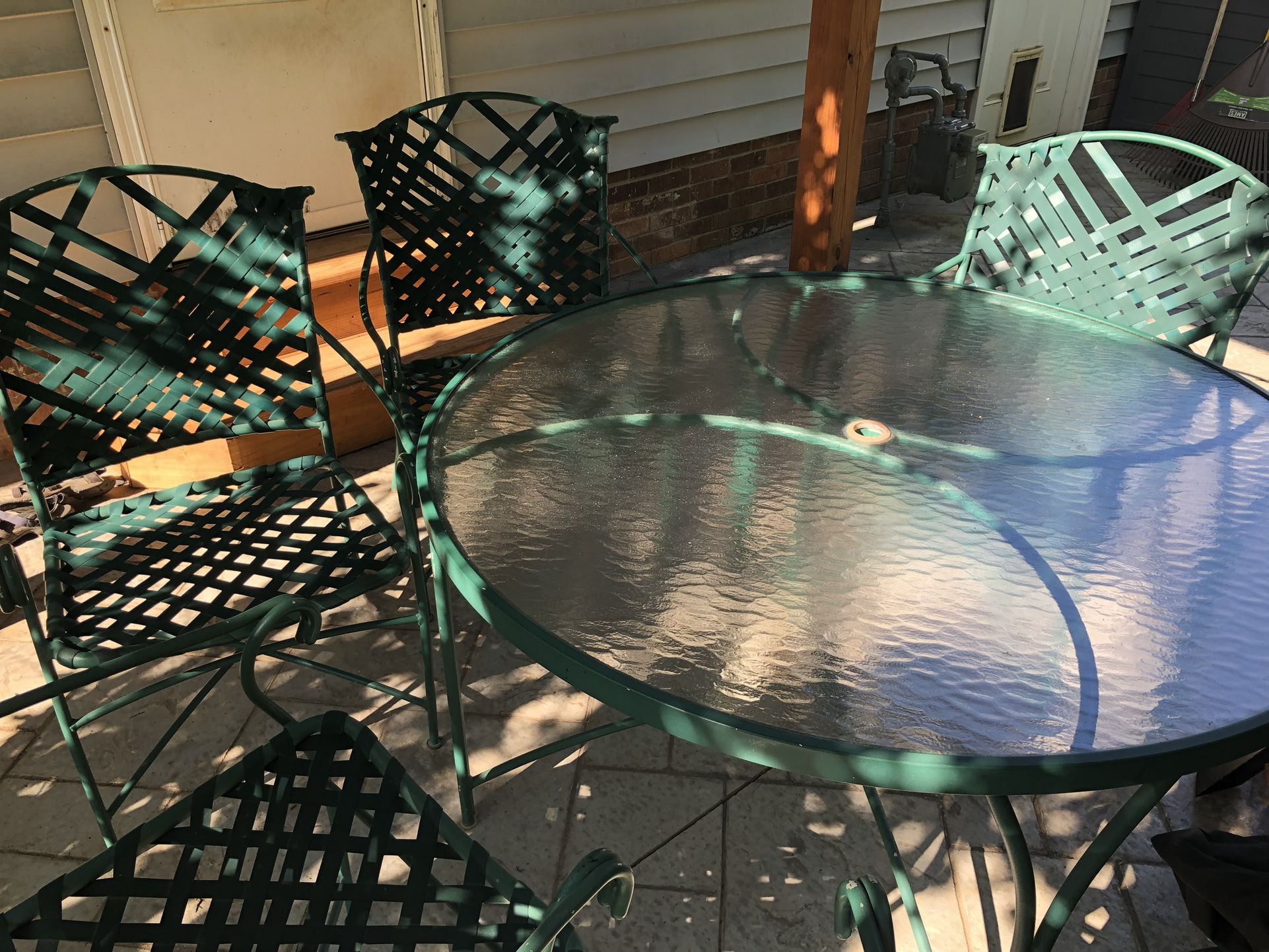 Glass Table With Metal Chairs
