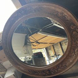 Antique Wood Carved Mirror 