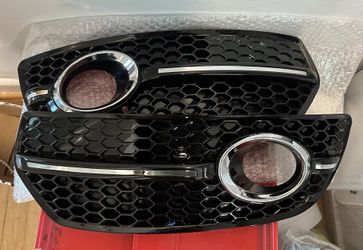 Black Front Fog Lamp Mask Grill Cover Compatible For Audi Q5 Standard Bumper 2009~2013