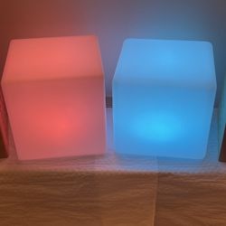 NEW!! Large, 8"Sq., Tabletop LED Color-Changing CUBE - posted price is firm for BOTH CUBES purchased together.