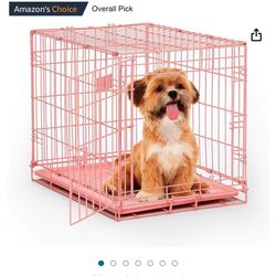 cage and pink bed 