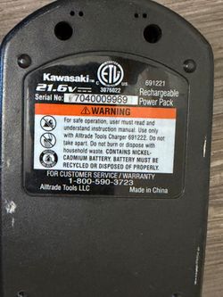 Kawasaki 21.6V Cordless Drill with 2 Batteries and Charger