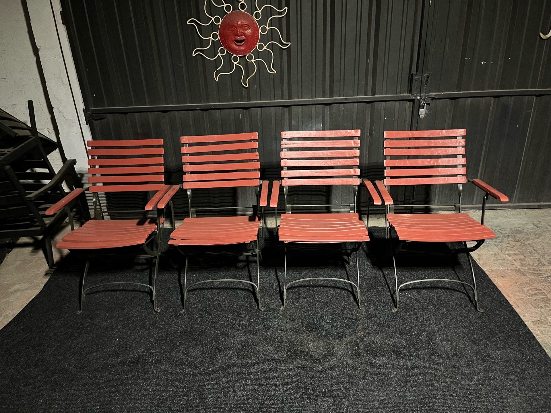 4 Wood/Metal Outdoor Chairs