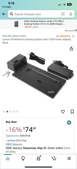 Lenovo Thinkpad Docking Station 135W