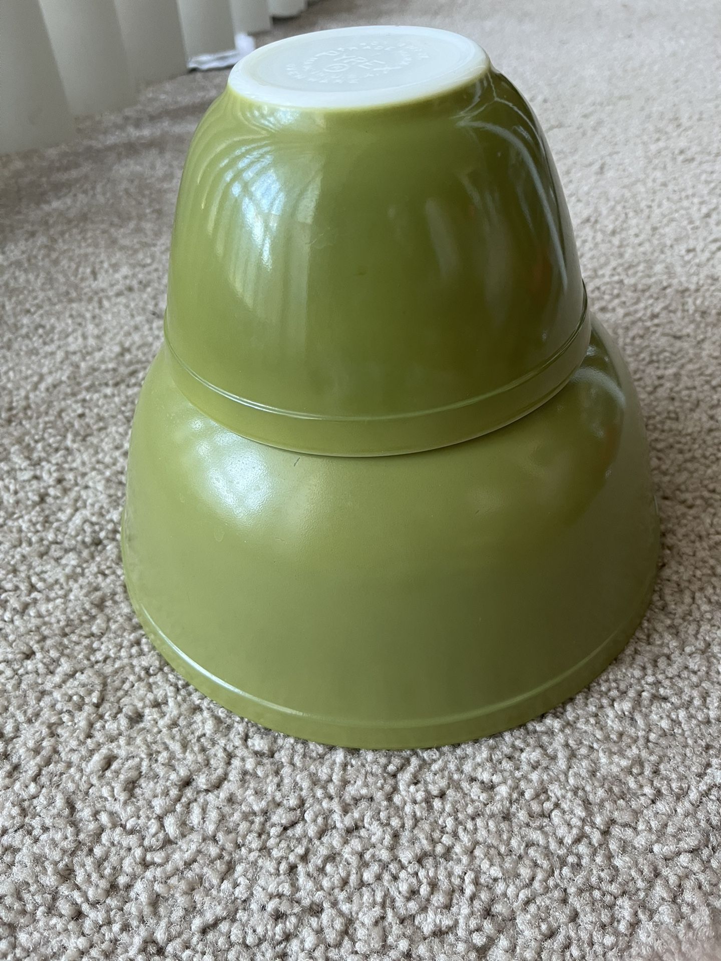 Vintage Pyrex 401 & 403 Verde Mixing Bowls