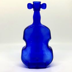 Vintage Cobalt Blue Violin Glass Bottle