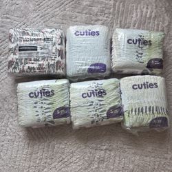 Cuties And Honest Diapers. Size 5