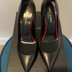 Saint Laurent authentic black leather heels size 37+