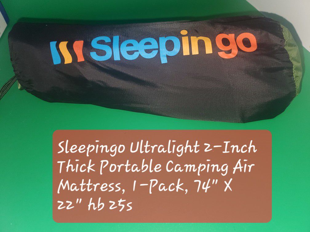 Sleepingo Ultralight 2-Inch Thick Portable Camping Air Mattress, 1-Pack, 74" X 22" hb 25s