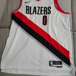  White Damian Lillard #0 Jersey