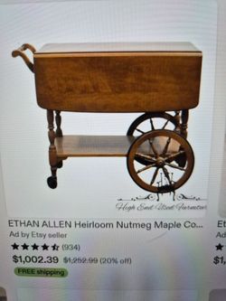 Ethan Allen Heirloom Nutmeg Maple Tea Cart