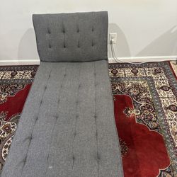 Gray Fabric Futon Chaise Mattress Single Size Solid for Bedroom Adults