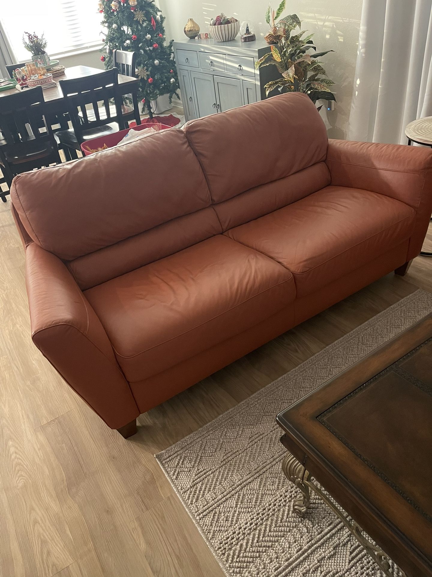 Full-Grain Leather Sofa Set