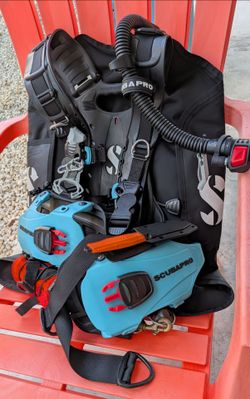 ScubaPro Hydros Pro BCD, Attachment Points & Color Kits (Aqua & Black) Size Large