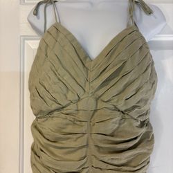 Express Olive Green Textured Top