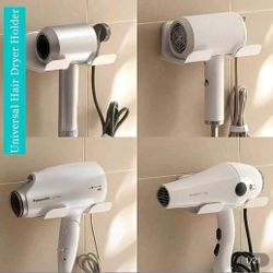 1pc Hair Dryer Holder With Plug Hook