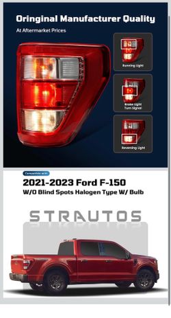Tail Lights Compatible With 2021 2022 2023 Ford F150 XL STX OEM with Bulbs Rear Tail Light Cover Assembly Right Passenger Side Replace ML3Z13404E New 