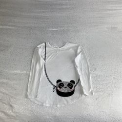 Justice glitter panda shirt
