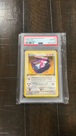 Porygon #48 1st Edition Team Rocket • PSA GRADED 8