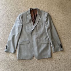 Men’s Ben Sherman Light Gray Single Breasted Blazer Jacket Suit Cost Size 40s