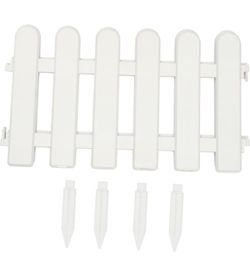 24 Pieces Garden Fence with 24 Pieces Fence Insert White Plastic Fence Garden Picket Fence Edgings Lawn Flowerbeds Plant Borders Decorative Garden Yar