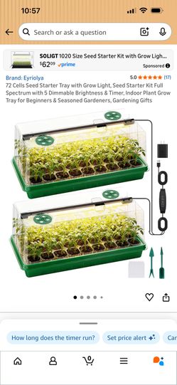 New In Box!!seed Starter Tray With Light