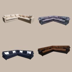 BRAND NEW 9x9ft SECTIONAL SOFA, Cream FABRIC, CUSTOM MADE AVAILABLE 
