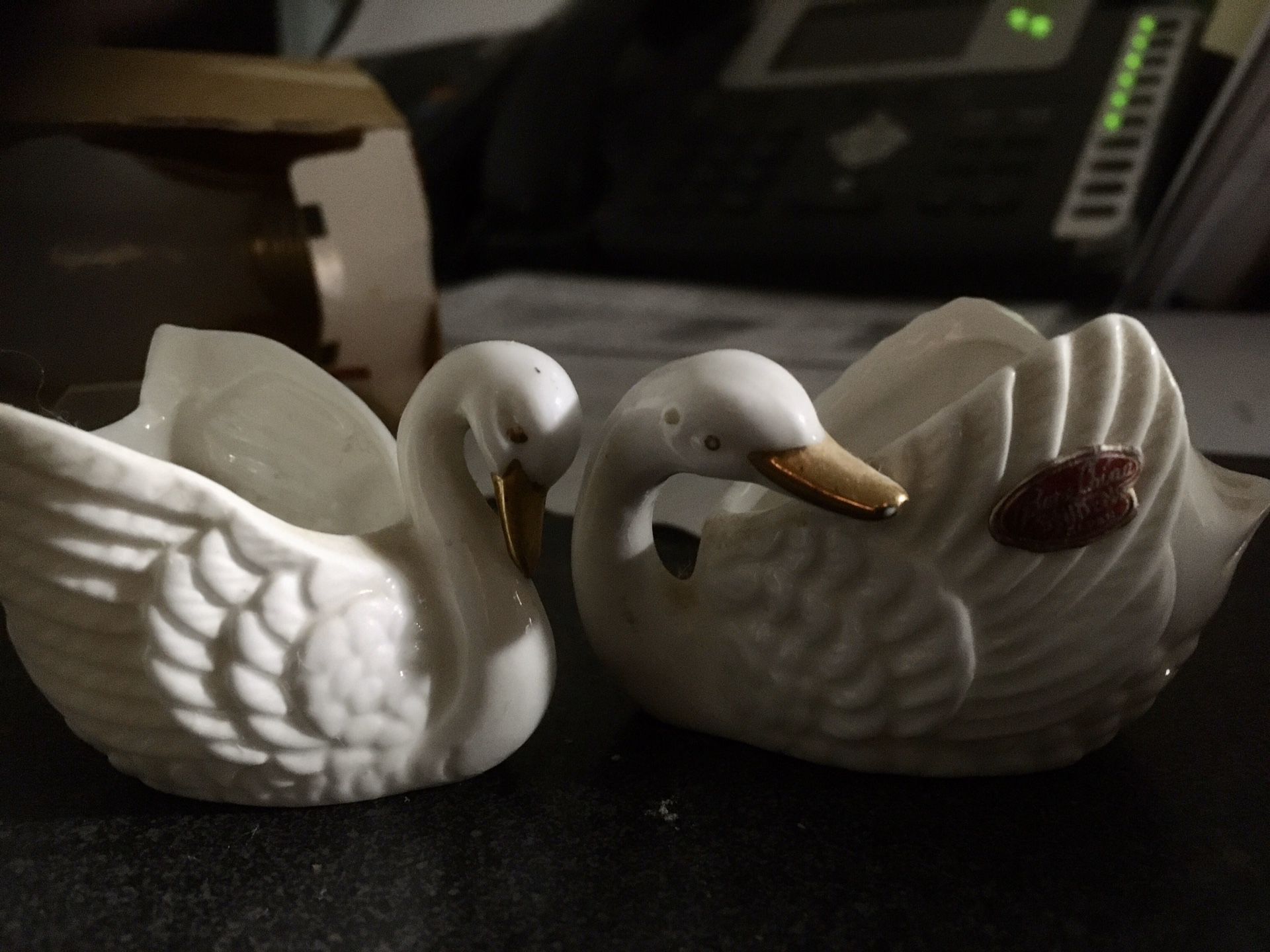 Vintage Bone china swans