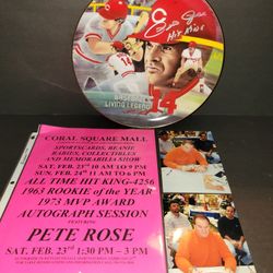 Cincinnati Reds Pete rose signed plate