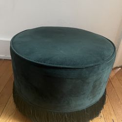 Target Emerald Green Velvet Fringe Ottoman