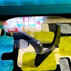 Coffee Table Modern Glass Top Black [NEW]