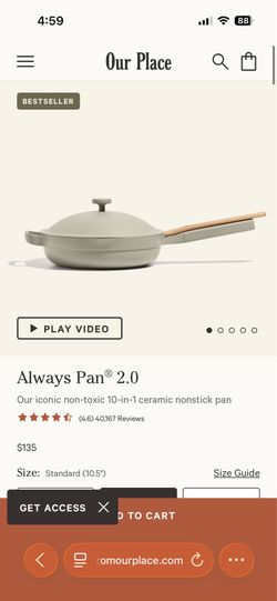 Pots and pans Our place brand  Cast aluminum ceramic coating  always pan pro  10.5  inch pan and top Like new  used once  In great condition see pictu