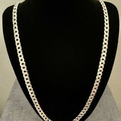 Silver Flat Curb Chain 