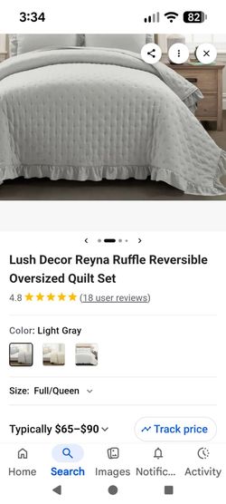 Lush Decor Reyna Ruffle Reversible Oversized Quilt