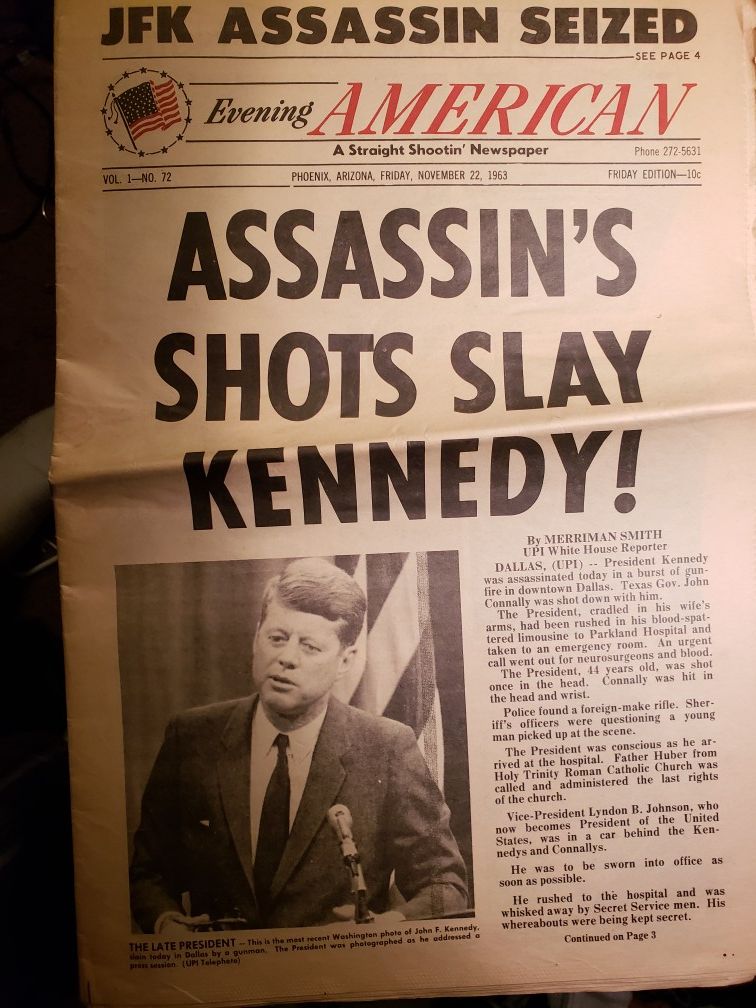 Authentic newspaper nov 22nd 1963