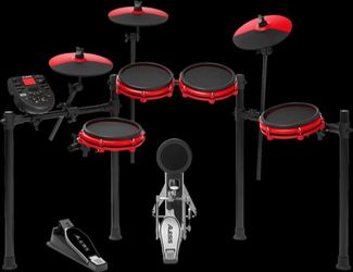 Alesis Nitro Red Electronic Drum Set with extras