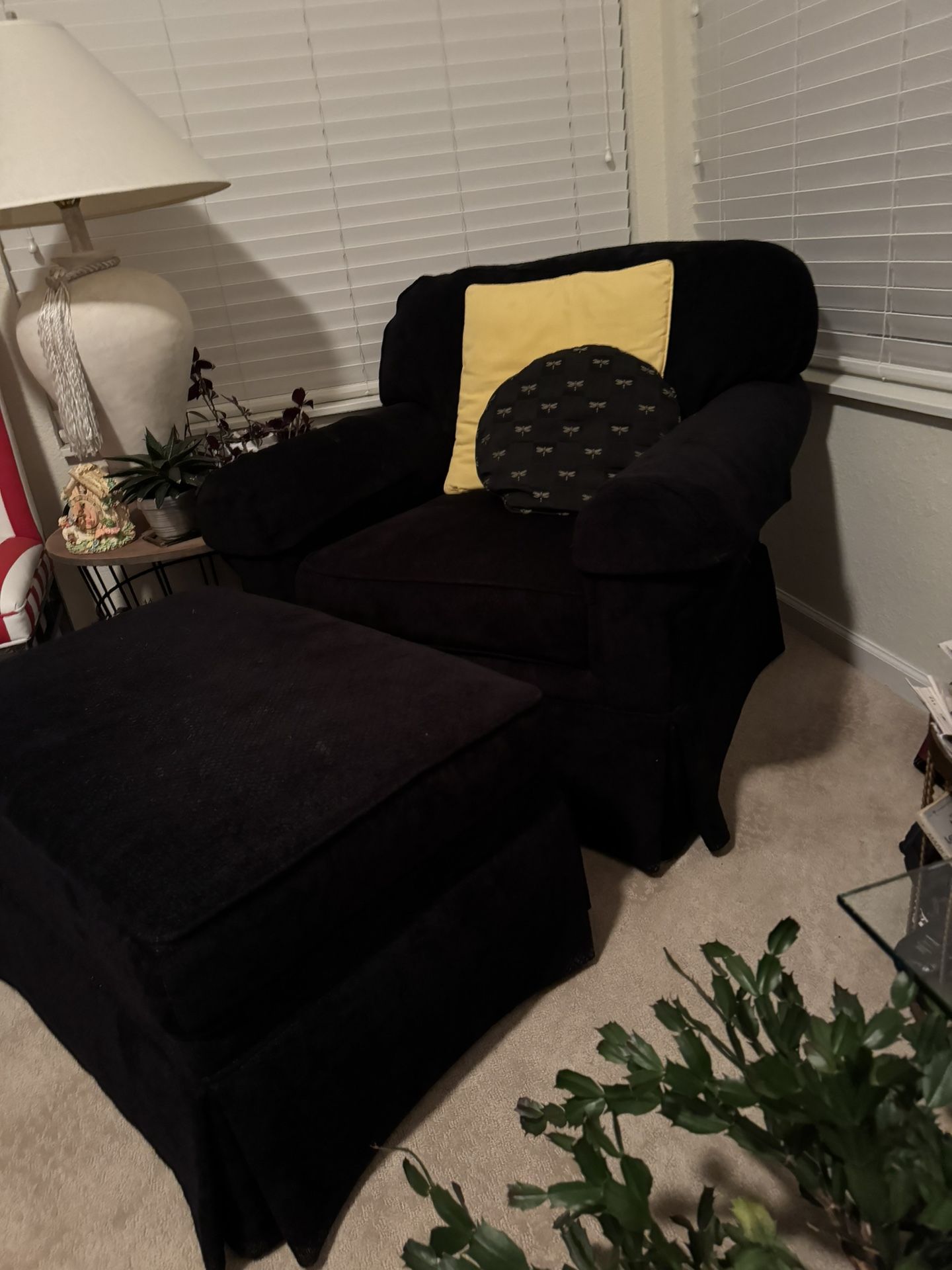 Black Chair With Matching Ottoman