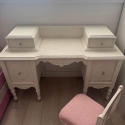 Vintage antique vanity with chair